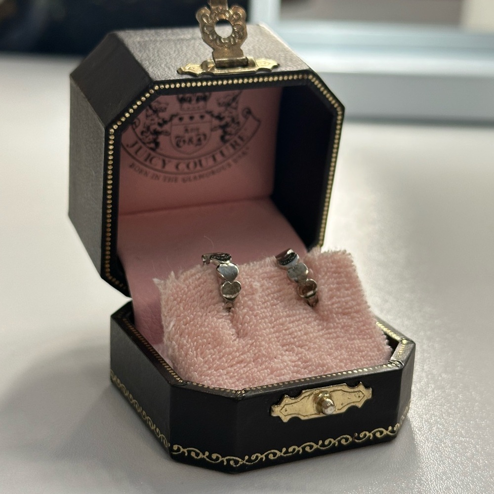Juicy Couture Silver Heart Earrings